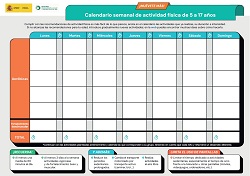 Calendario de 5 a 17 a&ntilde;os